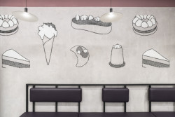 Interiér cukrárny Povidloň v Lipně nad Vltavou od studia A8000