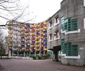 Sociální byty ve městě Chorweiler od Gottfrieda Böhma (1965–1975)
