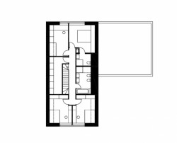 Rodinný dům na Větrném Vrchu, půdorys 2np, Stempel & Tesar architekti