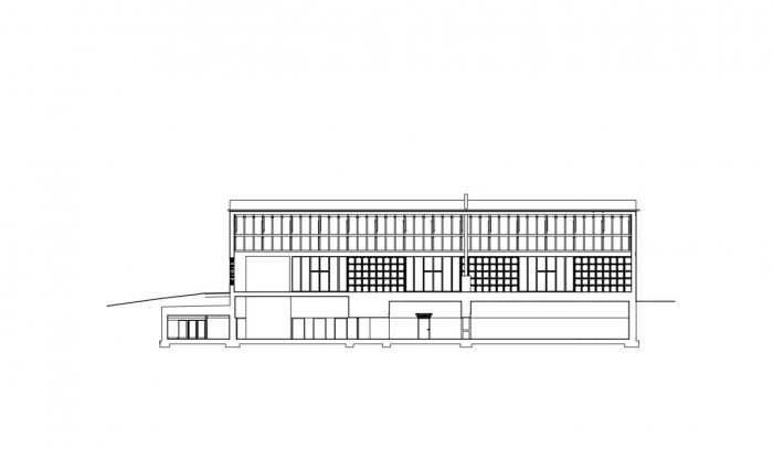 Vinařská stodola, podélný řez, M2AI