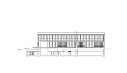 Vinařská stodola, podélný řez, M2AI