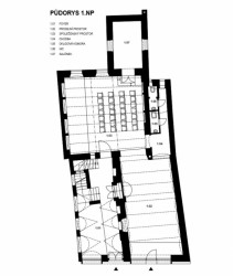 Rekonstrukce měšťanského domu č.p. 38 v Příboře, půdorys 1NP, ADHJ