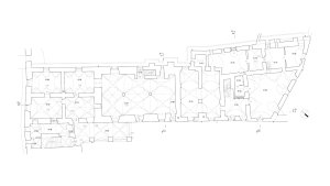 Půdorys 1. NP (Port 1560, Domy Architects)