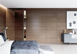 otočné dveře MASTER, skrytá zárubeň a obklad stěny EFEKTA