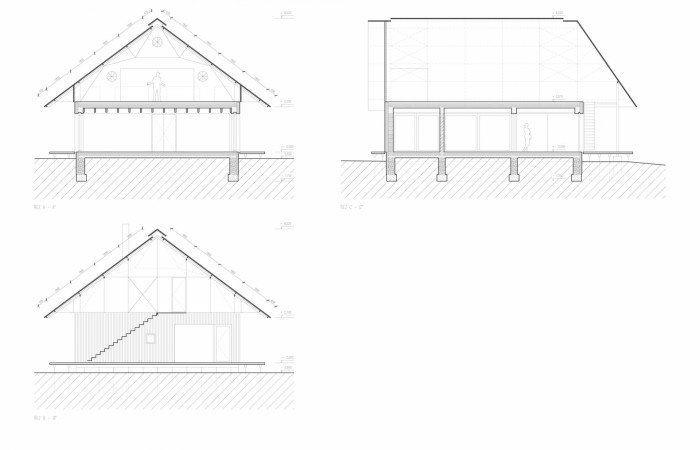 Dům se skleníkem, David Kazický - řezy