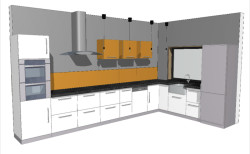 Knihovní objekty reprezentující kuchyňské prvky dostaly nové možnosti nastavení detailů jako jsou podstavce, úchytky a zásuvky.