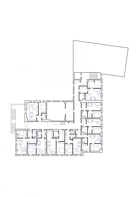 Resort Eisgrub, půdorys 2 NP, Létající inženýři