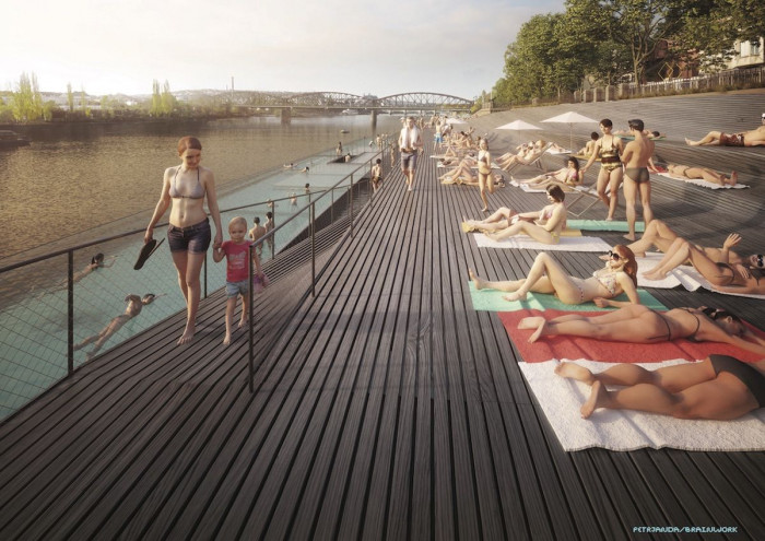 Plovoucí lázně na Rašínově nábřeží, Petr Janda/Brainwork