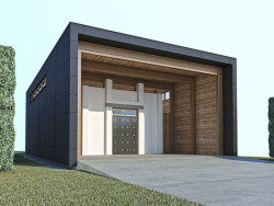 Smuteční síň ve Spytihněvi, Ivan Bergmann - vizualizace exteriéru