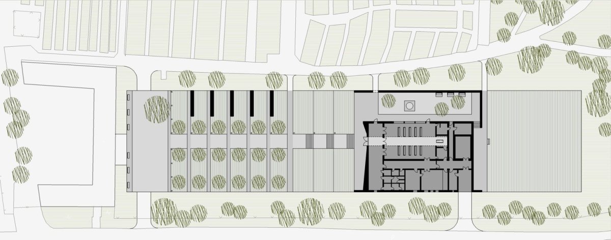 Smuteční obřadní síň Valašské Meziříčí, situace, archislužba.cz
