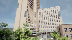 Dřevěný mrakodrap HoHo ve Vídni, vizualizace, RLP Rüdiger Lainer + Partner