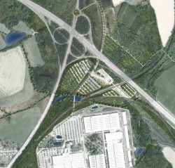 Návrh terminálu vysokorychlostní železnice v Pávově na okraji Jihlavy. Česko-francouzský tým monom a AREP ARCHITECTS zvítězili v architektonické soutěži.