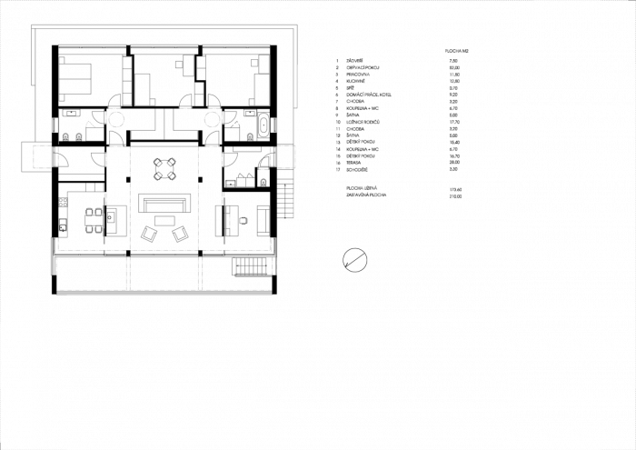 Atelier RAW, RD Kopretinová, půdorys 1. NP - foto