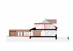 studio AEIOU, Rekonstrukce rodinného domu v Brně , řez– foto