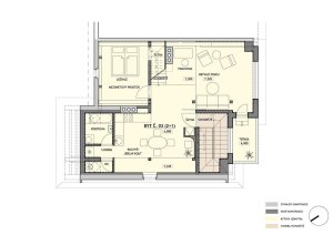 studio AEIOU, Rekonstrukce rodinného domu Lerchova, půdorys 3. NP – foto