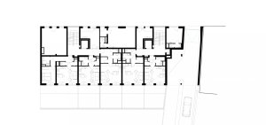 Bytový dům Spolková v Brně, Atelier RAW / Tomáš Rusín, Ivan Wahla, Lukáš Vágner, půdorys 1NP