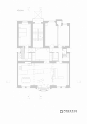 PROGRES ATELIER, Rekonstrukce bytu na Letné, půdorys – foto