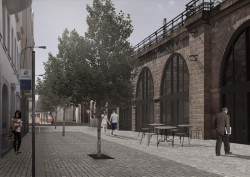 MOBA studio, Negrelliho viadukt, Karlínská brána, vizualizace – foto