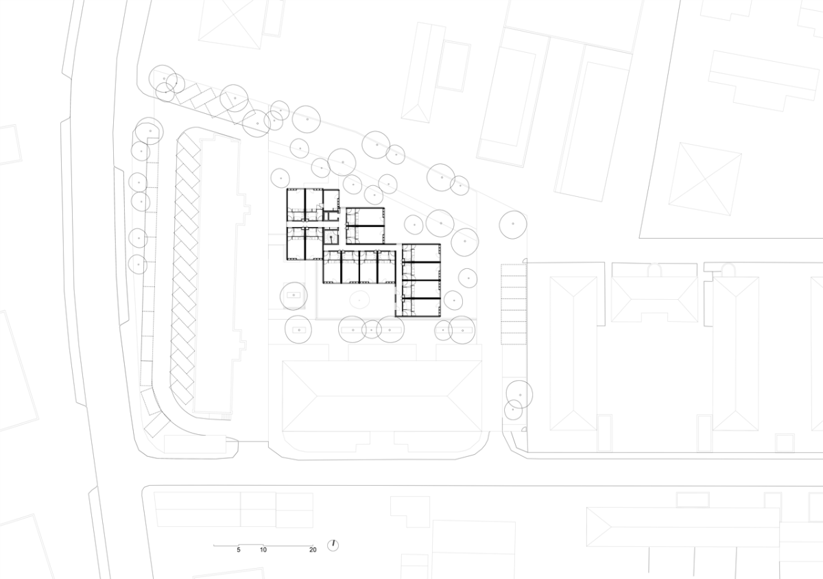 PPA Architectures, 50 Modular Timber Apartments, situace v parteru - foto