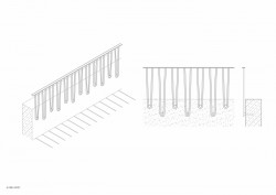 Nový wine bar Reisten v Pavlově od studia ORA, zábradlí