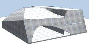 Společenské centrum s modlitebnou v Sedlčanech, statické řešení - 3D model skořepiny