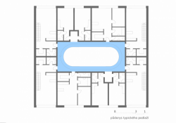 Pavla Maxová, Jan Novotný, Blok z domů, Dům Rampa, půdorys typického podlaží - foto