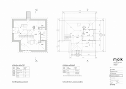 Mjölk architekti, Byt Na půdě, půdorys 3. NP (podkroví), návrh a stávající stav – foto