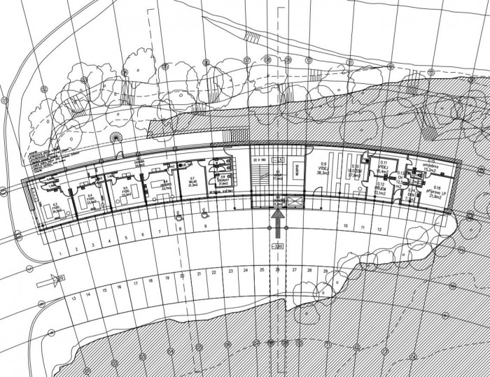 Nová budova Kliniky Dr. Pírka, půdorys 1PP, Martin Rajniš, David Kubík