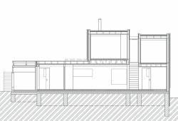 3+1 architekti, RD Vaňov, řez podélný – foto