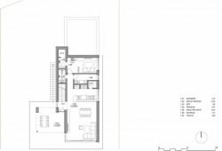 Rodinný dům na Červeném Kopci IV, ROSA - ARCHITEKT - půdorys obytného podlaží