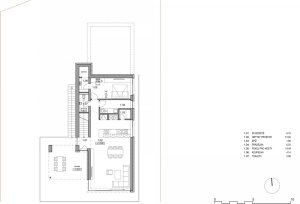 Rodinný dům na Červeném Kopci IV, ROSA - ARCHITEKT - půdorys obytného podlaží