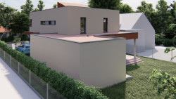 Na předměstí desetitisícového západočeského města roste moderní rodinný dům. Za jeho architekturou stojí Petr Sladký, projekční část zajistila kancelář AW Projekt. (na obrázku vizualizace)