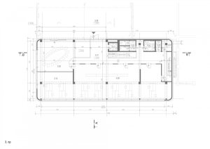 Výrobní a administrativní objekt firmy Pilana Karbid v Hulíně, Ellement architects, půdorys 3NP