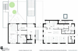 Cínová huť v Hamburku, půdorys přízemí, LRW Architekten