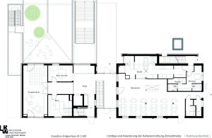 Cínová huť v Hamburku, půdorys přízemí, LRW Architekten