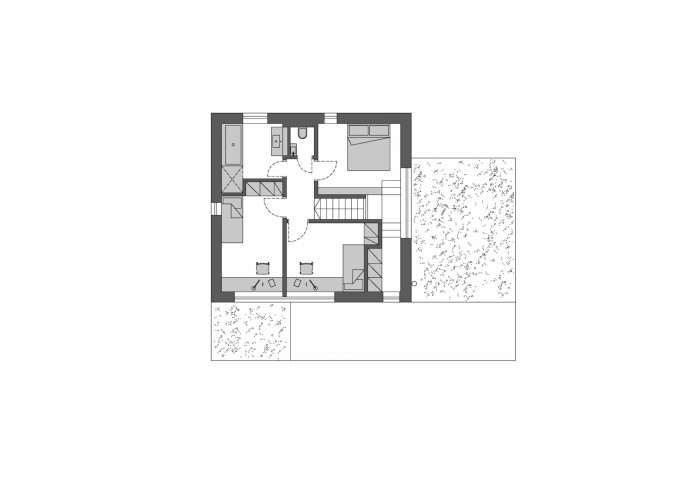 Rodinný dům v Hradišťku, XYLO Atelier / Jakub Loučka, půdorys