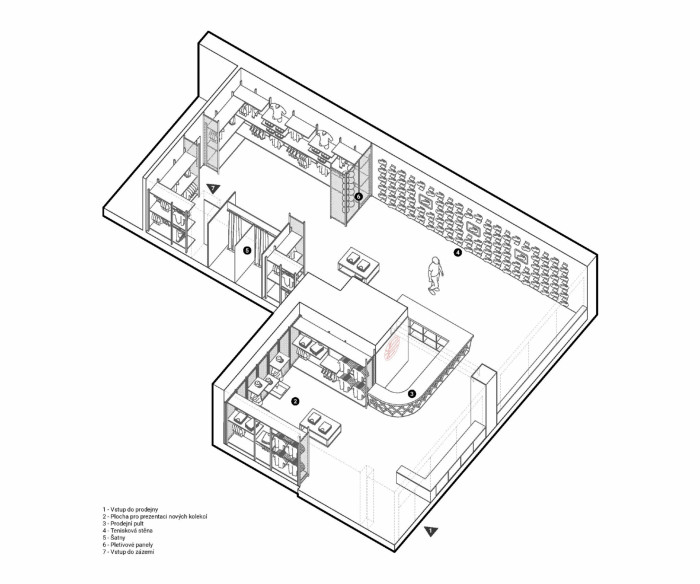 BasketSHOP, PANIKHORN / Adam Horn, Václav Páník, axonometrie
