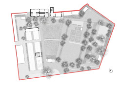 Situace (Krafferova zahrada v Jindřichově Hradci od matěj šebek architekti a Ateliér Za Mák)