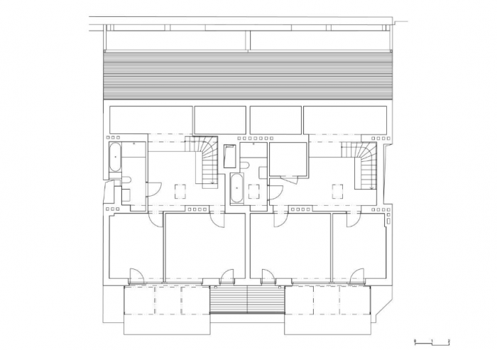 LÁBUS AA - Architektonický ateliér, rekonstrukce a nástavba bytového domu, půdorys