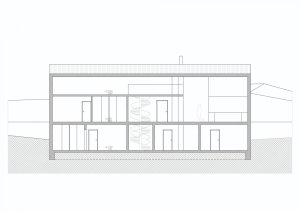 Rodinný dům v Krkonoších, Fránek Architects / Zdeněk Fránek, řez B-B