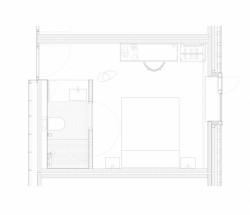 Hotel Bauhofstrasse, VON M, půdorys modulu/pokoje