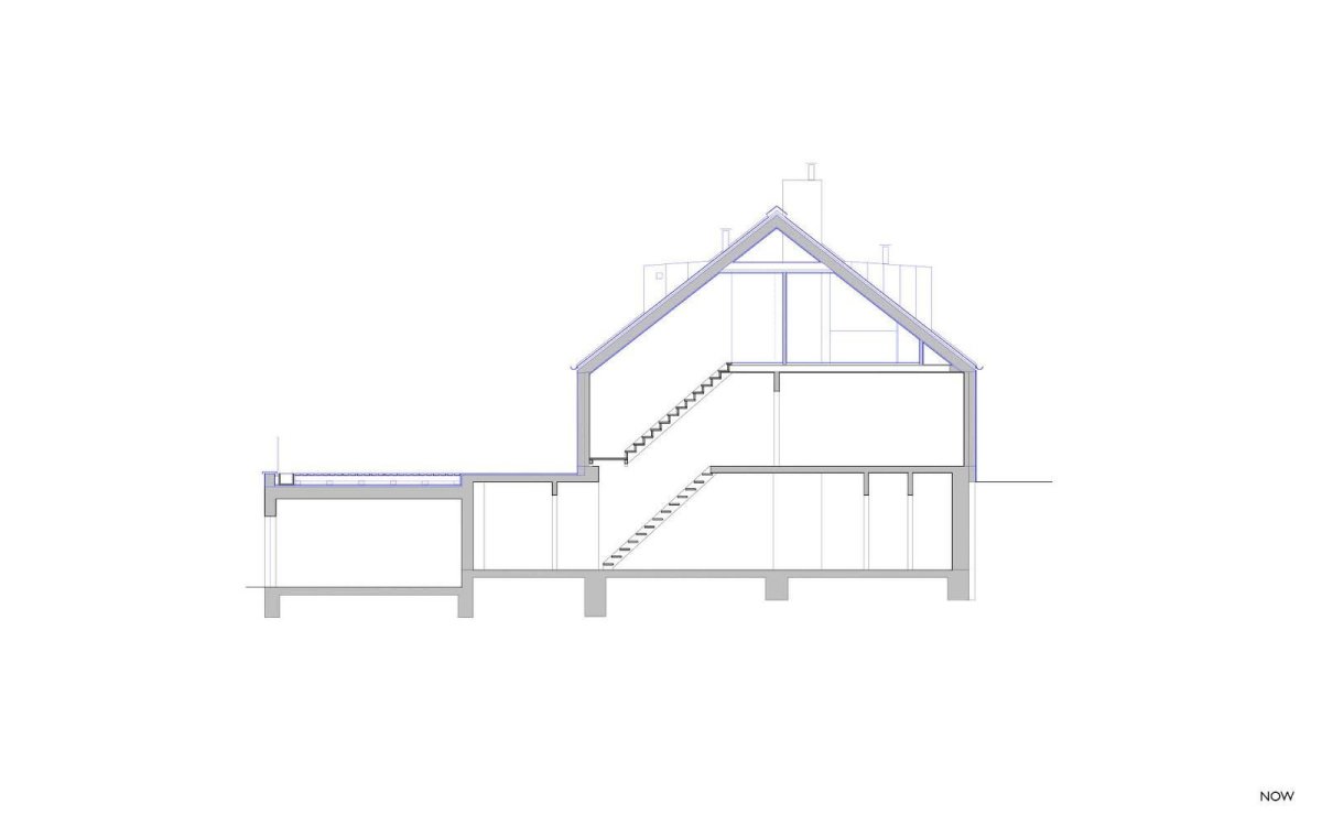 Rekonstrukce okálu, řez a, Pavlíček+Hulín architekti