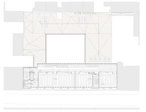 Fakulta rozhlasové a televizní tvorby Slezské univerzity v Katovicích, BAAS Arquitectura + Grupa 5 Architekci + Małeccy Biuro Projektowe, půdorys třetí patro