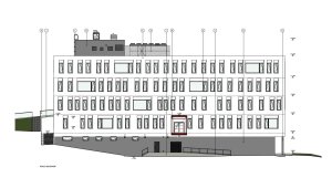 Novostavba II. Interní kliniky a geriatri v Olomouci, pohled JZ, Adam Rujbr Architects