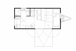 Mobile Hut, půdorys, ARTIKUL architekti
