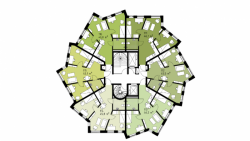 Typické horní patro s apartmány