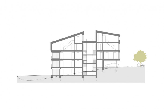 BD Krásnopolská, podélný řez, ATELIER 38