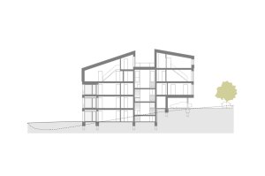 BD Krásnopolská, podélný řez, ATELIER 38