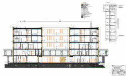 Novostavba II. Interní kliniky a geriatri v Olomouci, řezy, Adam Rujbr Architects