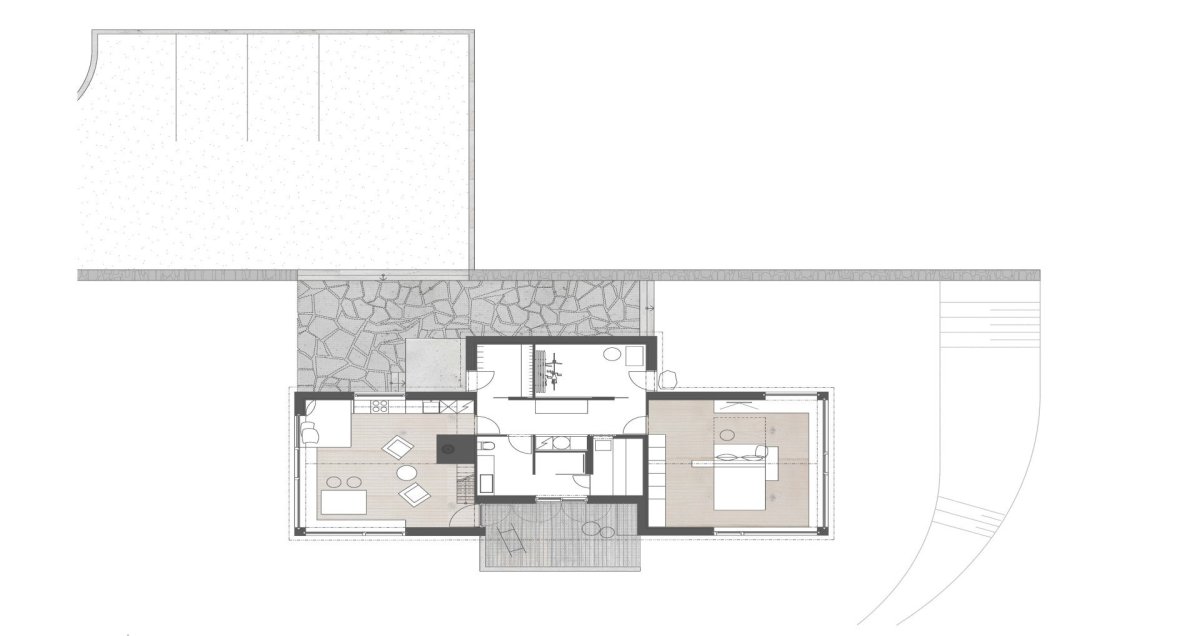 Chata v Jizerských horách, Markéta Cajthamlová, Architektonická projekční kancelář: Půdorys